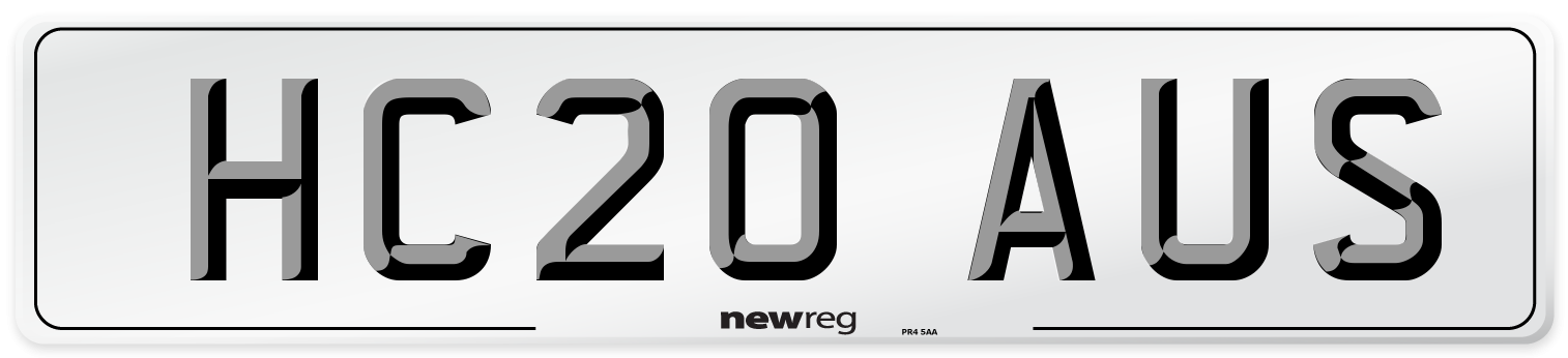 HC20 AUS Number Plate from New Reg